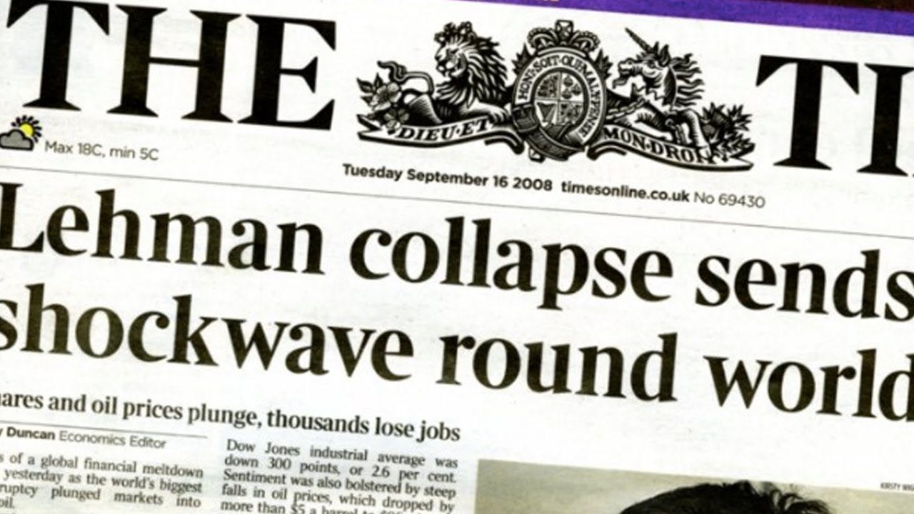 The Times antraštė apie Lehman Brothers žlugimą