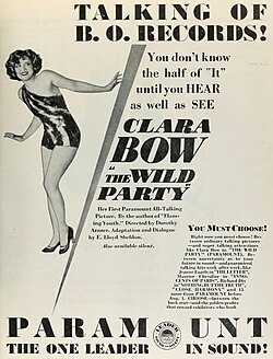1929 m. filmo The Wild Party reklama
