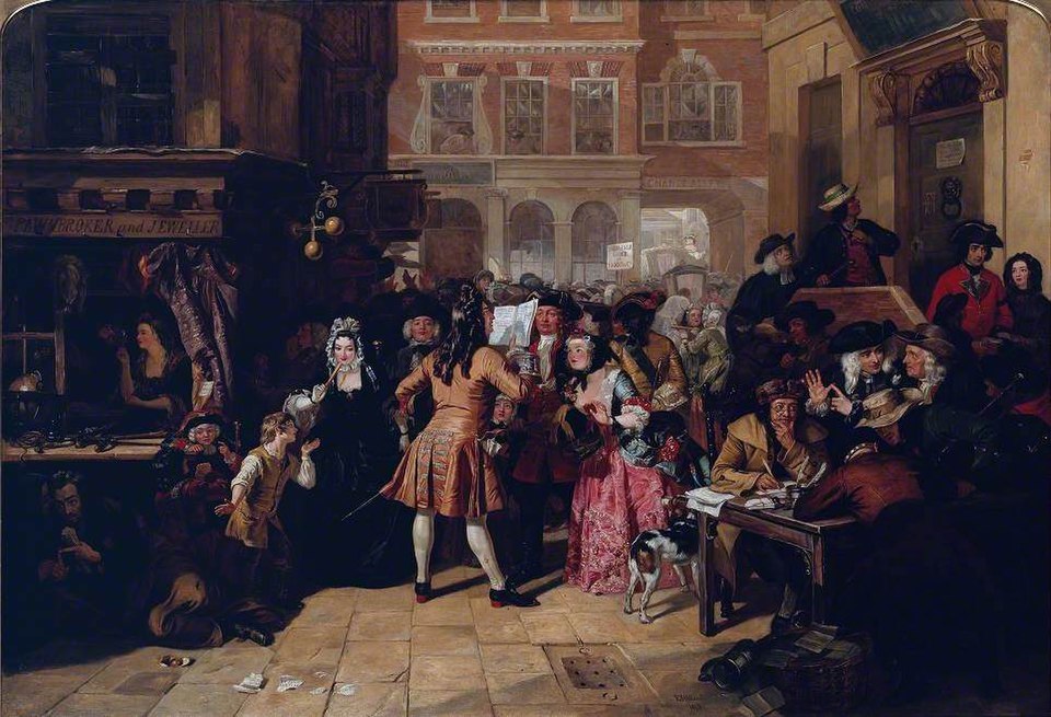 Edward Matthew Ward , The South Sea Bubble, a Scene in Change Alley in 1720