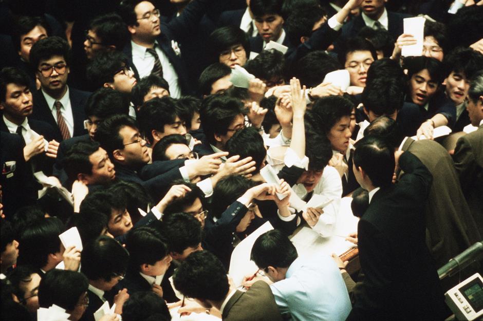 Tokijo vertybinių popierių birža burbulo metu